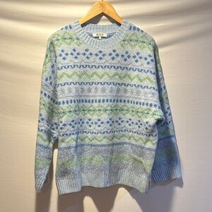 Grey Bandit Patterned Oversized Sweater